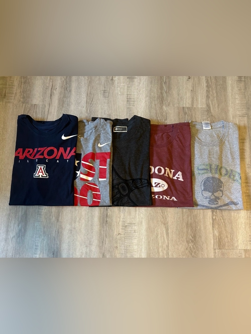 Assorted Men's Graphic T-Shirts - Navy, Gray, Charcoal, Maroon